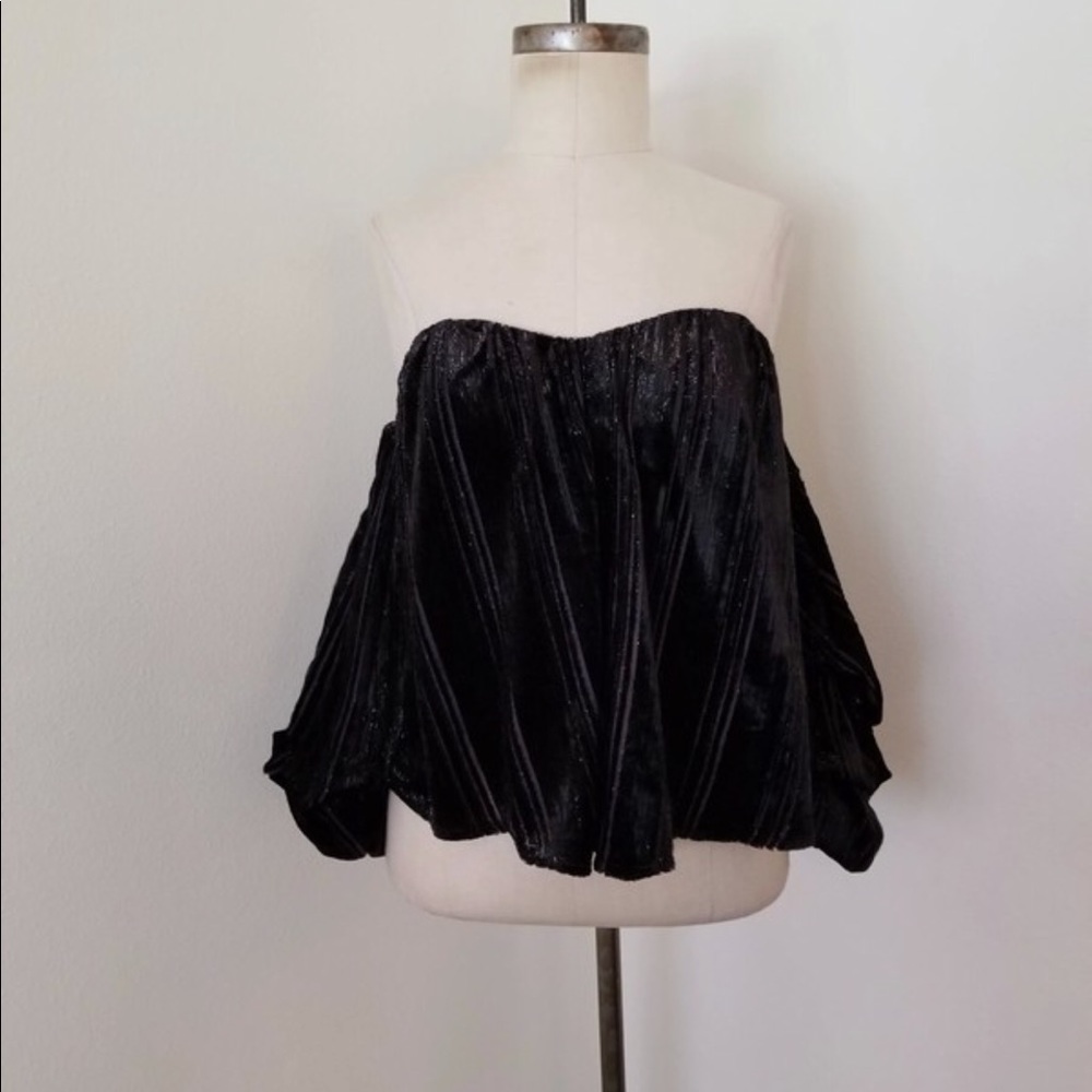 Astr Black Off Shoulder Blouse Top